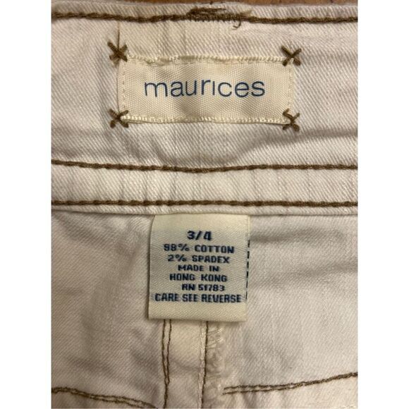 Maurices Jeans Size 3/4 White Denim Nwt (4667) Read - Picture 8 of 8